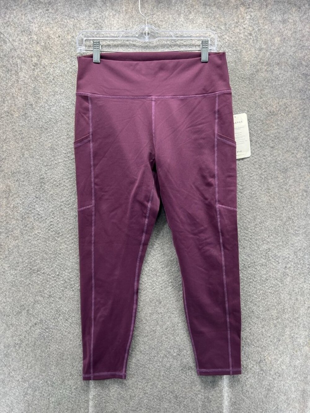 Fabletics Leggings Womens XL Purple High Waisted Pocket 7/8 Ankle Yoga Pants